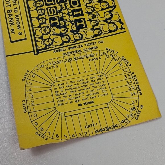 Vintage University of Michigan Football vs Illinois 1978 Ticket Stub - Picture 3 of 5